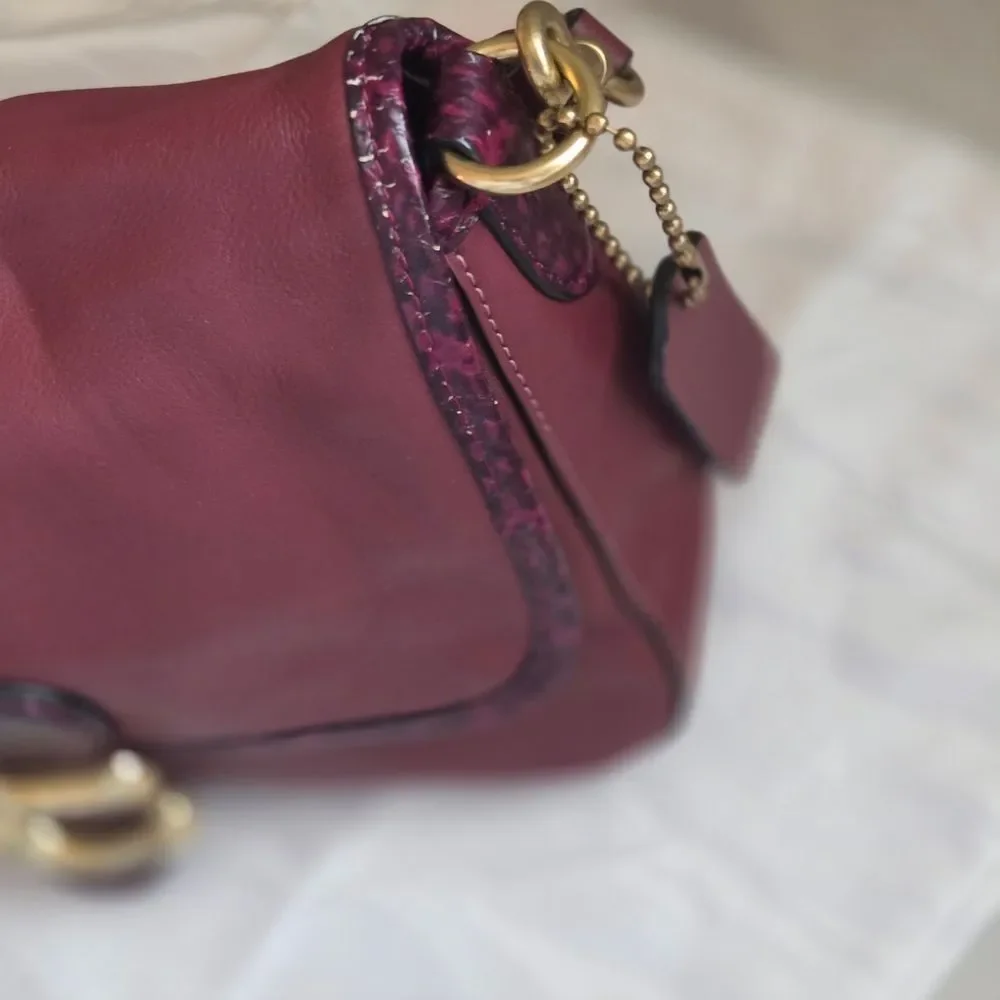 Coach Soft Tabby Shoulder Bag With Snakeskin Detail